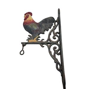 Crowing Rooster Cast Iron Plant Hanger Hook